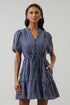 Melen Stripe Amo Button Up Mini Dress