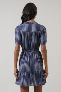 Melen Stripe Amo Button Up Mini Dress