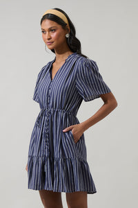 Melen Stripe Amo Button Up Mini Dress