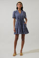 Melen Stripe Amo Button Up Mini Dress