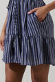 Melen Stripe Amo Button Up Mini Dress