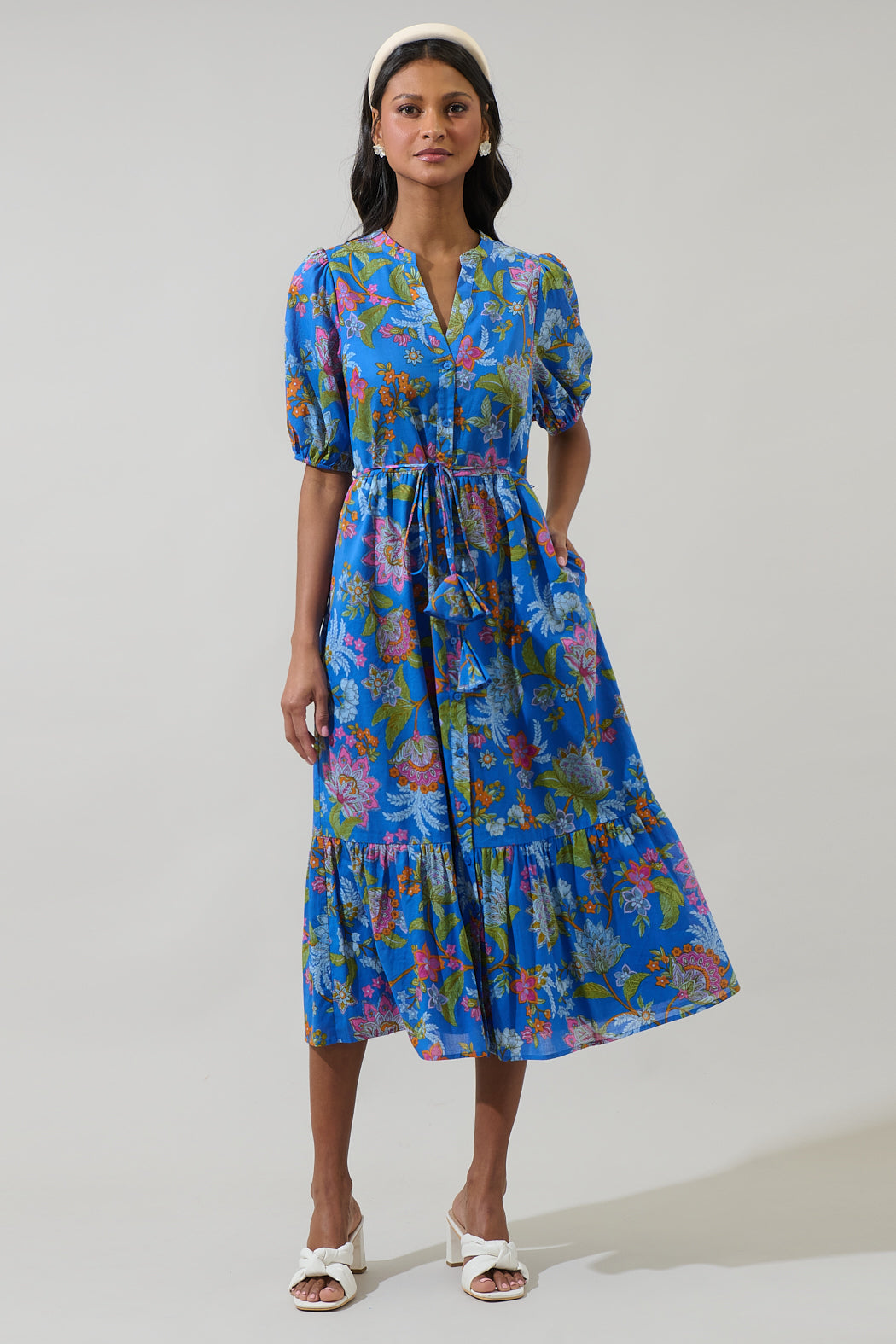 Beth Button Down Midi Dress Sunlit Floral