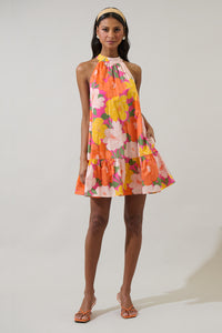 Milley Floral Della Halter Mini Dress