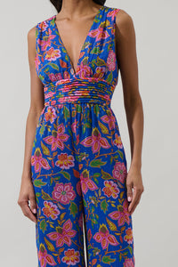 Wendey Floral Tilda Plunging Neckline Jumpsuit