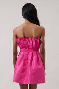 Lucida Strapless Pleated Mini Dress