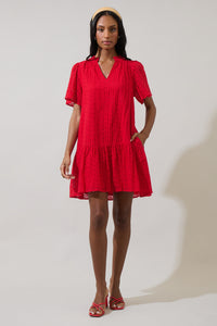 Azari Eyelet Shift Mini Dress