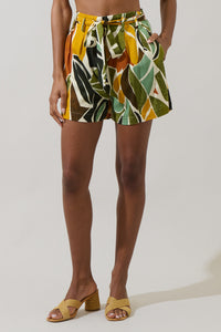 Renia Tropical Wave High Waisted Shorts