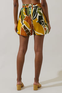 Renia Tropical Wave High Waisted Shorts
