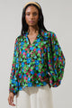 Destine Floral Hathaway Split Neck Long Sleeve Blouse