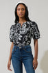 Haylie Floral Neli Split Neck Top