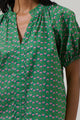 Isha Floral Lena Split Neck Top