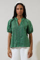 Isha Floral Lena Split Neck Top