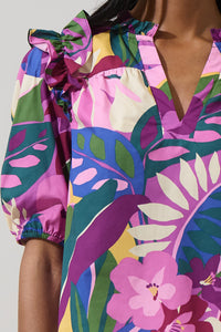 Blain Tropics Paz Poplin Short Sleeve Top