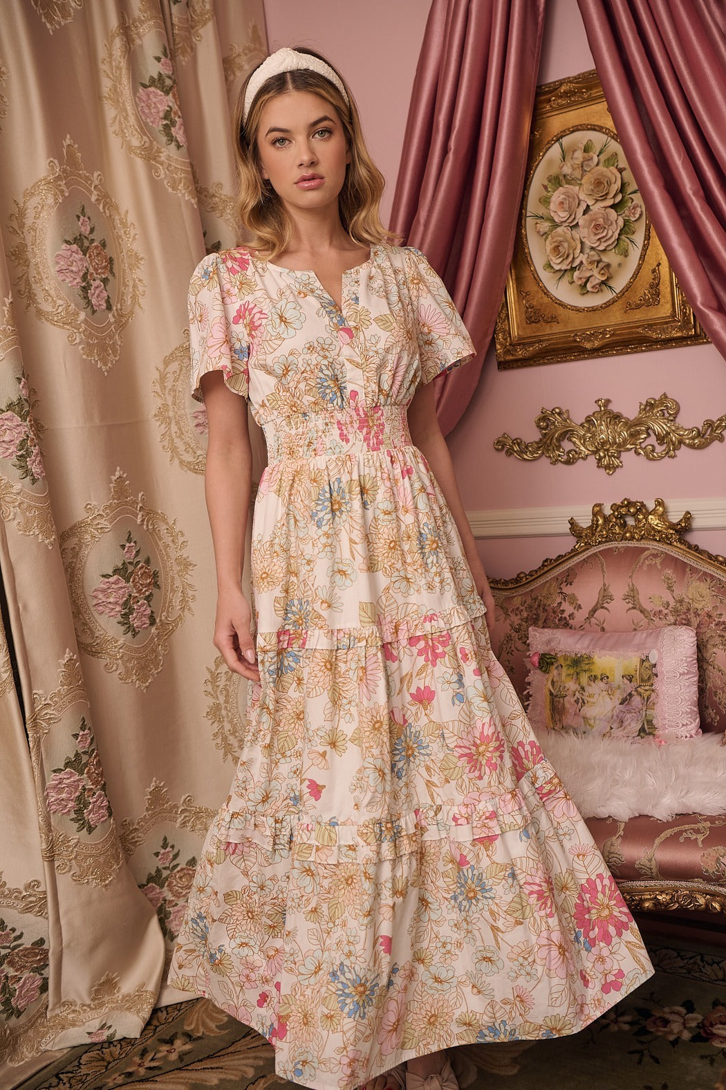 day maxi dress with sleeves Long Sleeve Petal Detail Maxi Dress Black