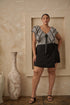 Dovery Gingham Leoti Ruffle Babydoll Top Curve