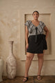 Dovery Gingham Leoti Ruffle Babydoll Top Curve