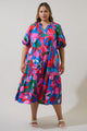 Exene Floral Wynette Tiered Midi Dress Curve