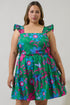 Cabina Floral Ruffle Tiered Mini Dress Curve