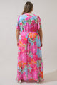 Calista Floral Linana Button Front Maxi Dress Curve