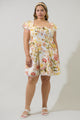 Zury Floral Katey Smocked Mini Dress Curve