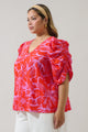 Rania Floral Chancellor Ruched Sleeve Blouse Curve