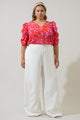 Rania Floral Chancellor Ruched Sleeve Blouse Curve