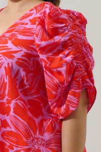 Rania Floral Chancellor Ruched Sleeve Blouse Curve