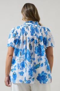 Samian Floral Romy Mock Neck Top Curve