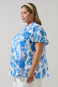 Samian Floral Romy Mock Neck Top Curve