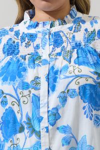 Samian Floral Romy Mock Neck Top Curve