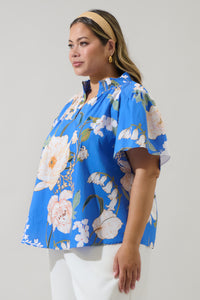Roswell Floral Barcy Smocked Top Curve