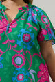 Cabina Floral Macy Ruffle Top Curve