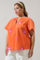 Karani Starburst Xoey Split Neck Top Curve