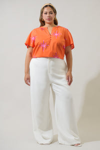 Karani Starburst Xoey Split Neck Top Curve