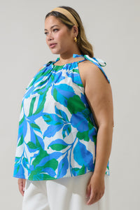 Pansie Floral Marra Sleeveless Top Curve