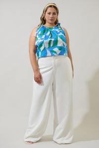 Pansie Floral Marra Sleeveless Top Curve