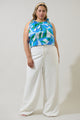 Pansie Floral Marra Sleeveless Top Curve