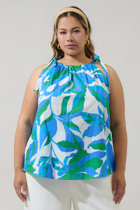 Pansie Floral Marra Sleeveless Top Curve