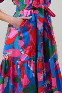 Exene Floral Wynette Tiered Midi Dress