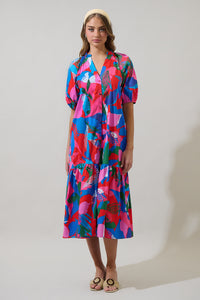 Exene Floral Wynette Tiered Midi Dress