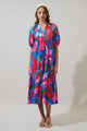 Exene Floral Wynette Tiered Midi Dress