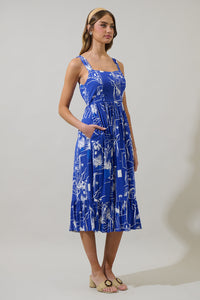 Mims Town Sunnyvale Linen Midi Dress