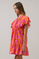 Cala Floral Lizzy Pleated Ruffle Mini Dress