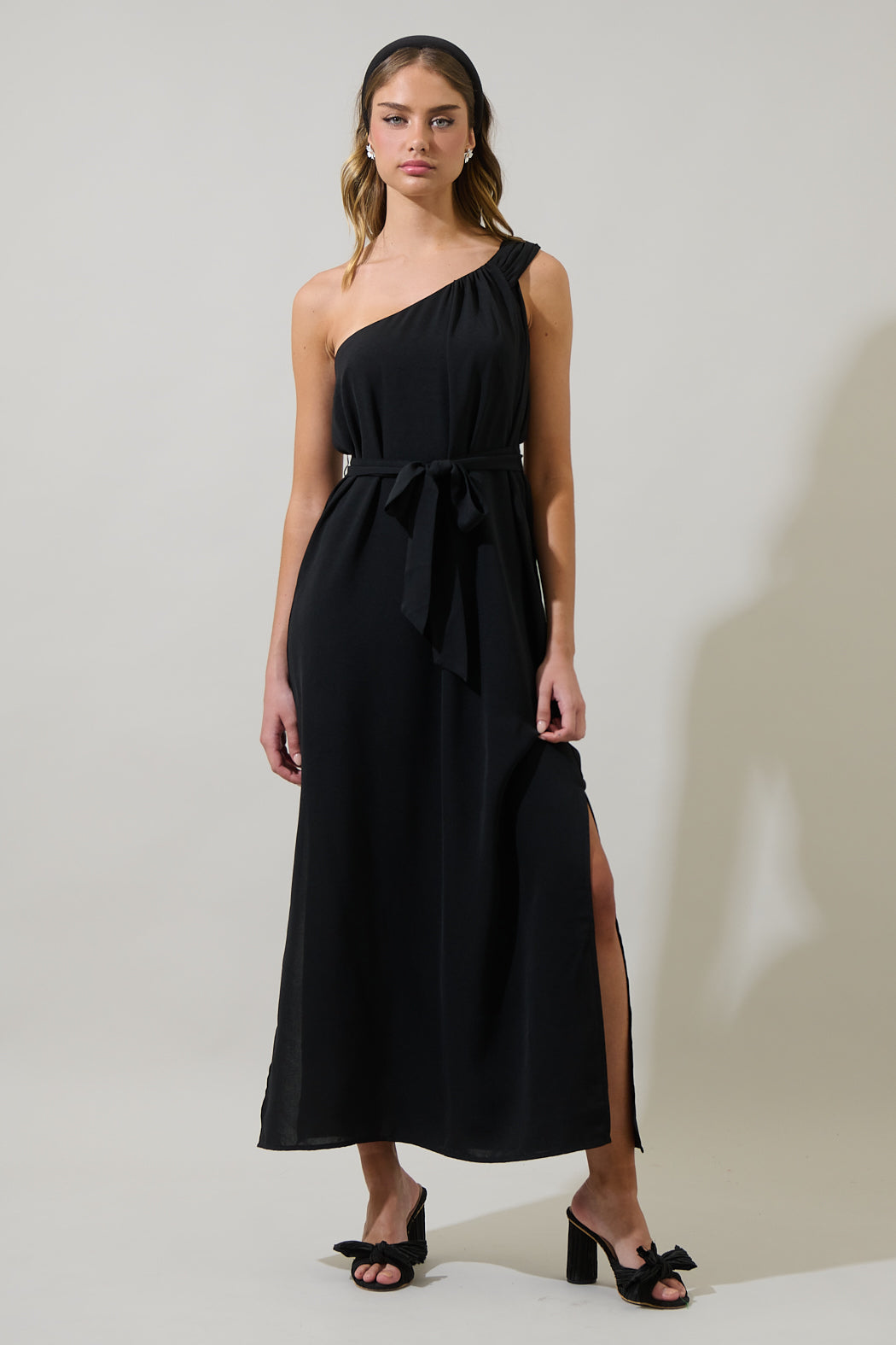Ariane One Shoulder Maxi Dress RED / XS by Sugarlips Ariane One Shoulder Maxi Dress RED / XS by Sugarlips