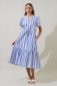 Yinny Stripe Lendra Midi Dress
