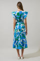 Pansie Floral Alara Ruffle Midi Dress