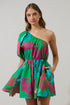 Meig Tropical Menly One Shoulder Mini Dress
