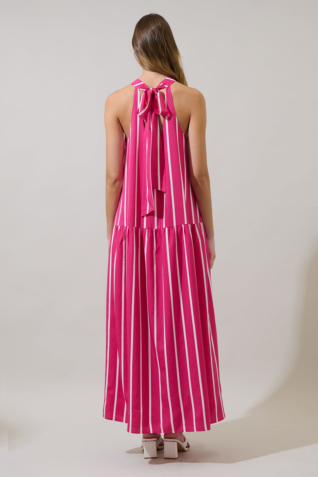Donia Striped Evonne Maxi Dress PINK-MULTI / L