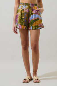 Lilburn Tropics Daniela Ruffle High Waisted Shorts