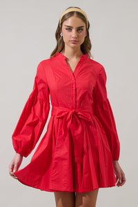 Laria Poplin Button Down Mini Dress